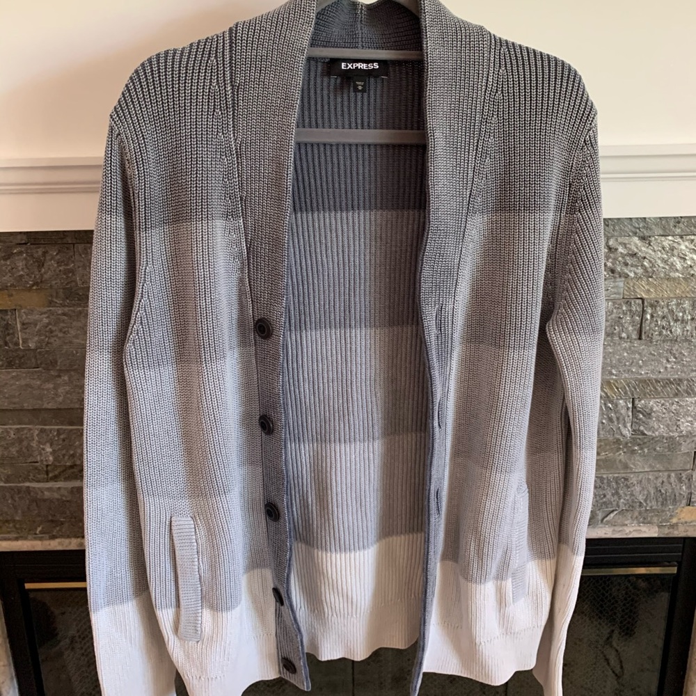 Express Mens Cotton Button Up Cardigan